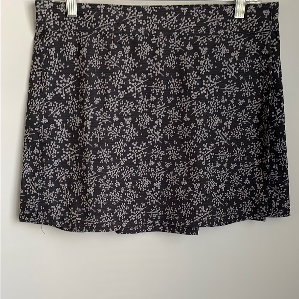 Rip Skirt Floral Print Black Skirt Size Medium